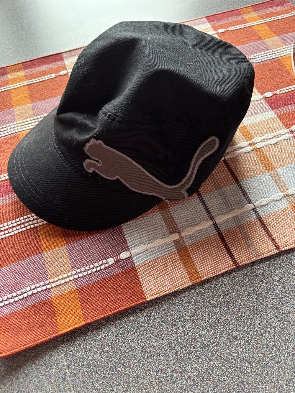 Puma Black Cap with Gray Puma Patch